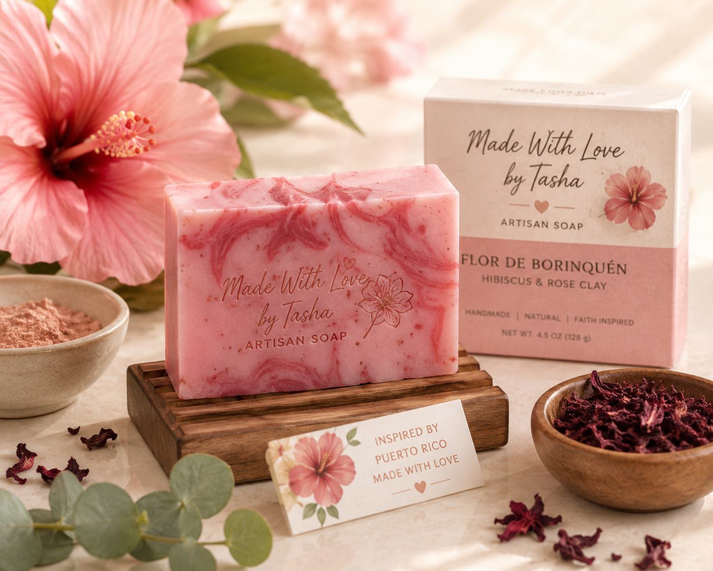 Flor de Borinquen - Hibiscus & Rose Clay Soap